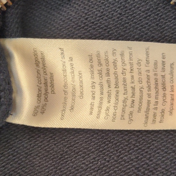 Navy Blue Tommy Jeans Zip Up Sweater with Hood and Red Stripe - Picture 9 of 9